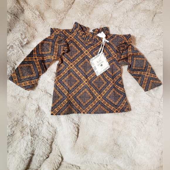 NWT Kate Quinn / Cottage LS Thick Ruffle Tee / Bandana Spice / Organic cotton - Picture 7 of 11